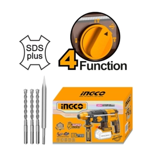 Ingco Πιστολέτο Περιστροφικό Κρουστικό Σκαπτικό Μπαταρίας 20V Li-Ion SOLO 2.5J CRHLI20228 2