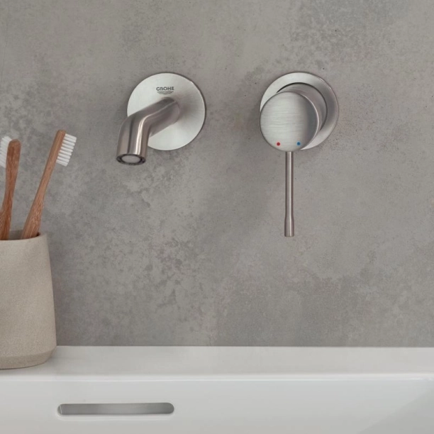 Grohe Essence 19408DC1 Εξωτερικά Μέρη Εντοιχιζόμενης Μπαταρίας Νιπτήρος, Supersteel