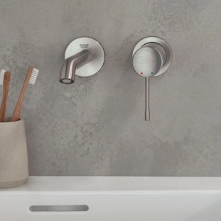 Grohe Essence 19408DC1 Εξωτερικά Μέρη Εντοιχιζόμενης Μπαταρίας Νιπτήρος, Supersteel