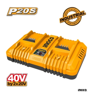 Ingco Ταχυφορτιστής 2 Θέσεων 2x20V 4A FCLI2034E
