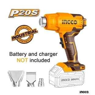 Ingco Πιστόλι Θερμού Αέρα Μπαταρίας 20V Li-Ion SOLO HGLI2002