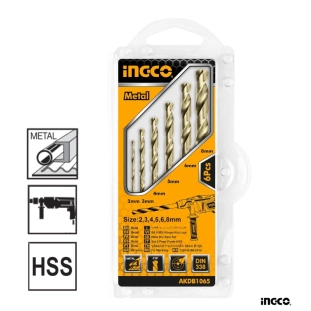 Τρυπάνια Μετάλλου HSS 2-8mm Σετ 6 τεμ. Ingco AKDB1065