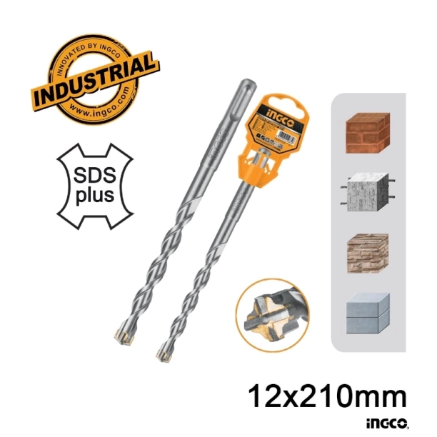 Τρυπάνι Τετράκοπο SDS plus S4L 12x210mm Ingco DBH1211202C