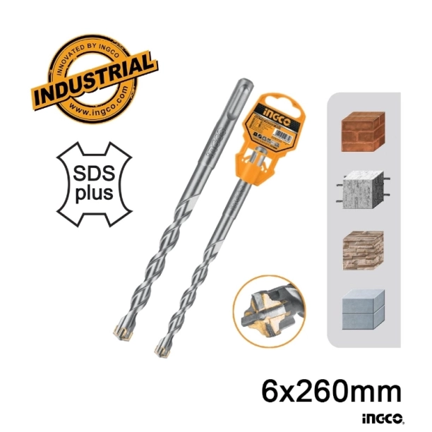 Τρυπάνι Τετράκοπο SDS plus S4L 6x260mm Ingco...
