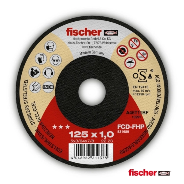 Fischer FCD-FHP 115x1.0x22.23 Δίσκος Κοπής Inox