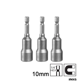 Ingco Μυτοκάρυδα HEX1/4 Μαγνητικά 10mm 3 τεμ. AMN1031