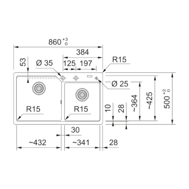 Νεροχύτης γρανιτένιος Urban UBG 86x50cm Metallic grey 2 γούρνες
