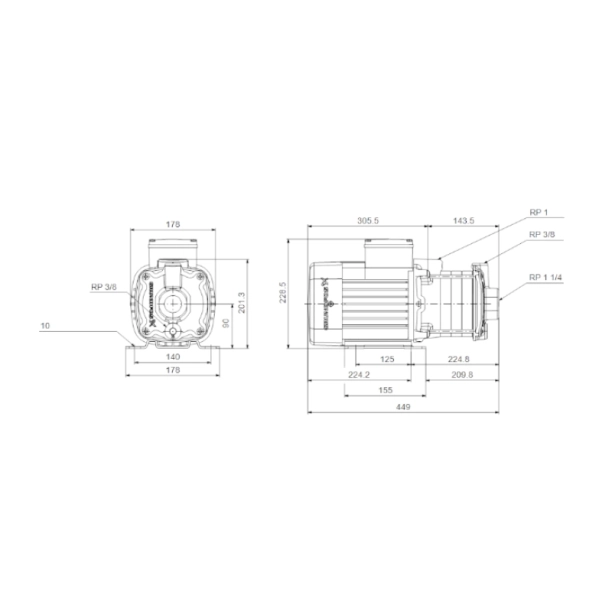 Grundfos Πολυβάθμια Αντλία Επιφάνειας CM 5-6...