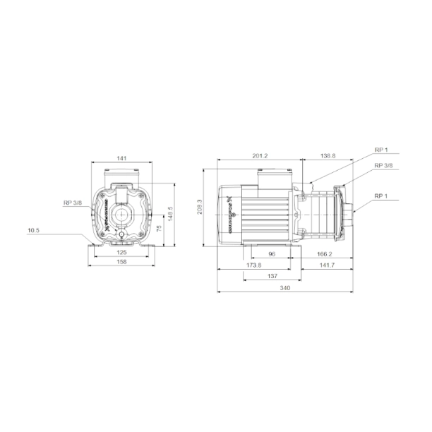 Grundfos Πολυβάθμια Αντλία Επιφάνειας CM 3-5...