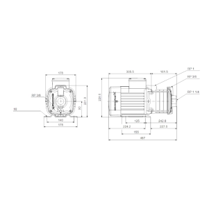 Grundfos Πολυβάθμια Αντλία Επιφάνειας CM 5-7 1,3 kW 2