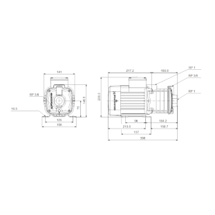 Grundfos Πολυβάθμια Αντλία Επιφάνειας CM 3-6 0,67 kW 2