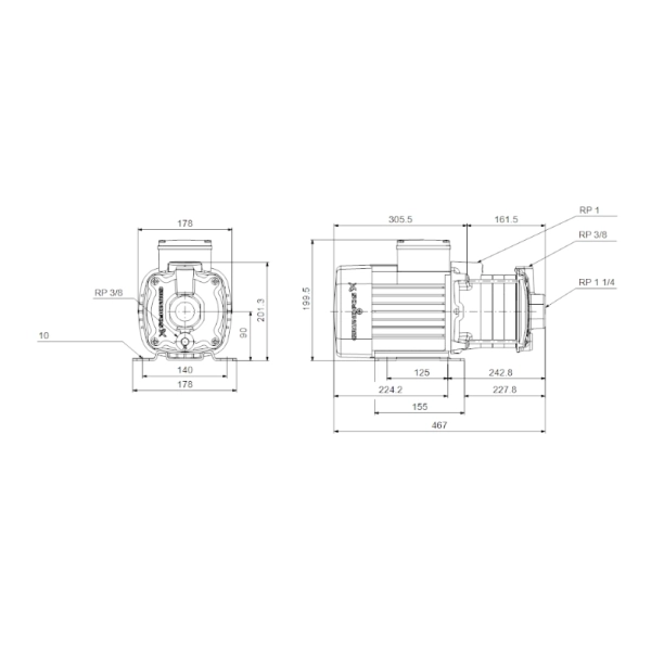 Grundfos Πολυβάθμια Αντλία Επιφάνειας CM 5-7...