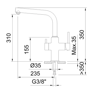 Μπαταρία Κουζίνας Clever MetalFree 3Way 61102, χρωμέ 2