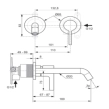 Ideal Standard Joy A7378GN Εξωτερικά Μέρη Εντοιχιζόμενης Μπαταρίας Νιπτήρος, Silver Storm