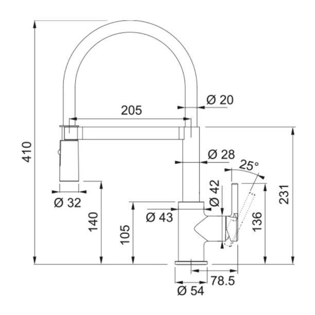 Μπαταρία Κουζίνας Franke Lina Spray 3156601035, χρωμέ