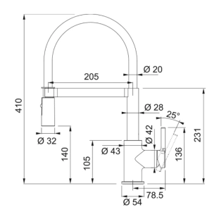 Μπαταρία Κουζίνας Franke Lina Spray 3156601035, χρωμέ 2