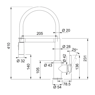 Μπαταρία Κουζίνας Franke Lina Spray 3156601037, χρωμέ 2