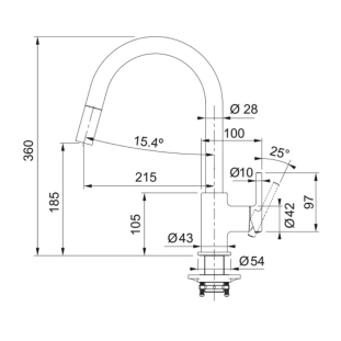 Μπαταρία Κουζίνας Franke Lina 3156601034, μαύρο ματ 2