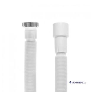 Σιφώνι νεροχύτη εύκαμπτο λευκό 1 1/2 x Φ40-50 Με μεταλλικό παξιμάδι