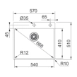 Franke Ανοξείδωτος Ένθετος Nεροχύτης Box BXX 210-54 TL 570x510mm