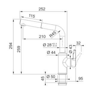 Franke Μπαταρία Kουζίνας Urban, Nτους Χρωμέ 115.0595.083 2