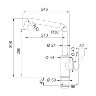 Franke Μπαταρία Kουζίνας Urban Standard Χρωμέ 115.0595.062 2