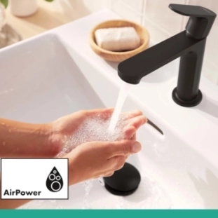 Hansgrohe Rebris grande 110 Black Mat με αυτόματη βαλβίδα