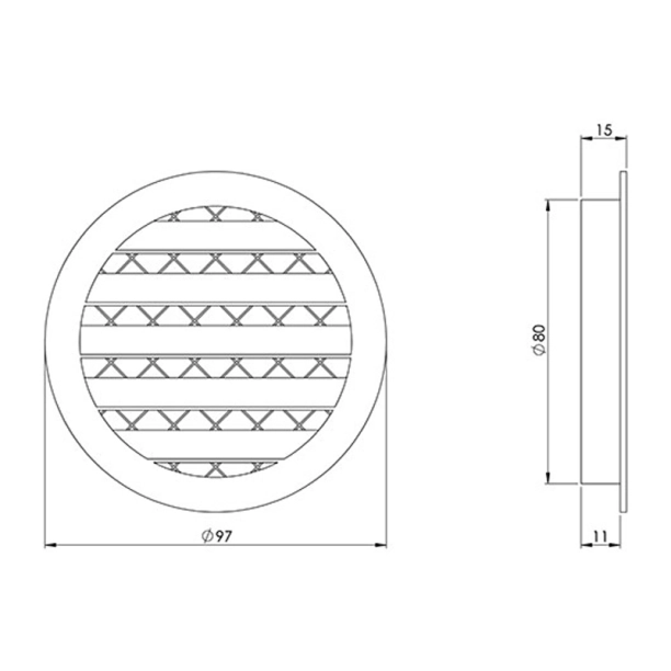 Περσίδα EUROPLAST MRA80 Με Πλέγμα Προστασίας