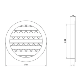 Περσίδα EUROPLAST MRA80 Με Πλέγμα Προστασίας 2
