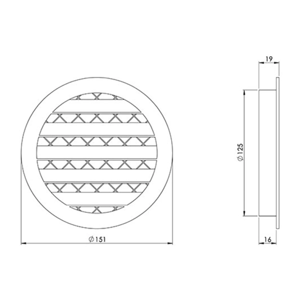 Περσίδα EUROPLAST MRA125 Με Πλέγμα Προστασίας