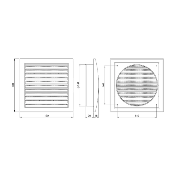 Περσίδα EUROPLAST ND15 Με Πλέγμα Προστασίας