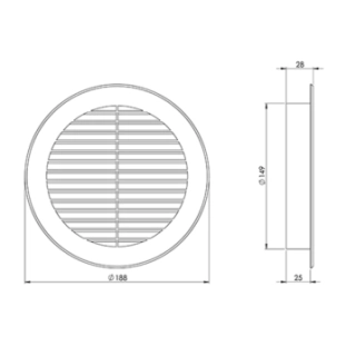 Περσίδα EUROPLAST VR150M Με Πλέγμα Προστασίας 2