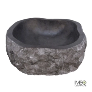 Νιπτήρας Φυσικής Πέτρας 45x45x15 Επιτραπέζιος Astratto Nero