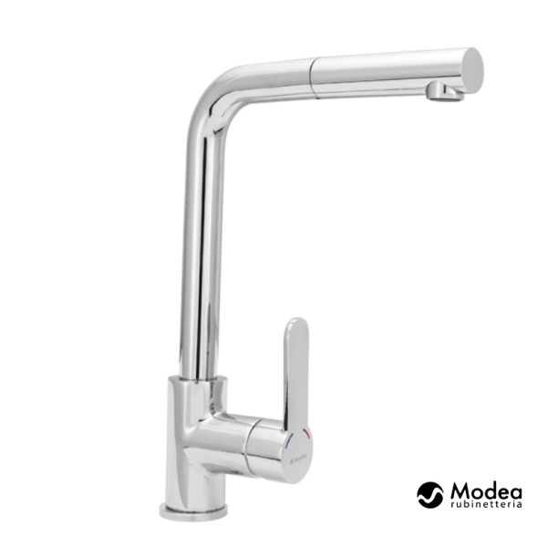 Μπαταρία κουζίνας Omega Pull Out με ντους χρωμέ