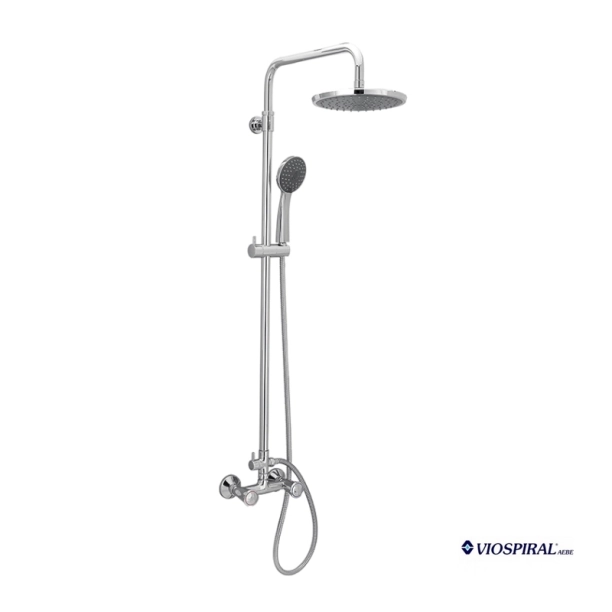Στήλη ντους με μπαταρία πλήρης ρυθμιζόμενου ύψους χρωμέ