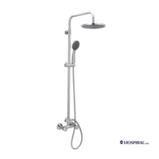 Στήλη ντους με μπαταρία πλήρης ρυθμιζόμενου ύψους χρωμέ