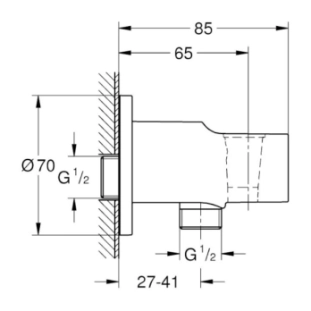 Grohe Tempesta Παροχή-Στήριγμα Matte Black 286282431 2