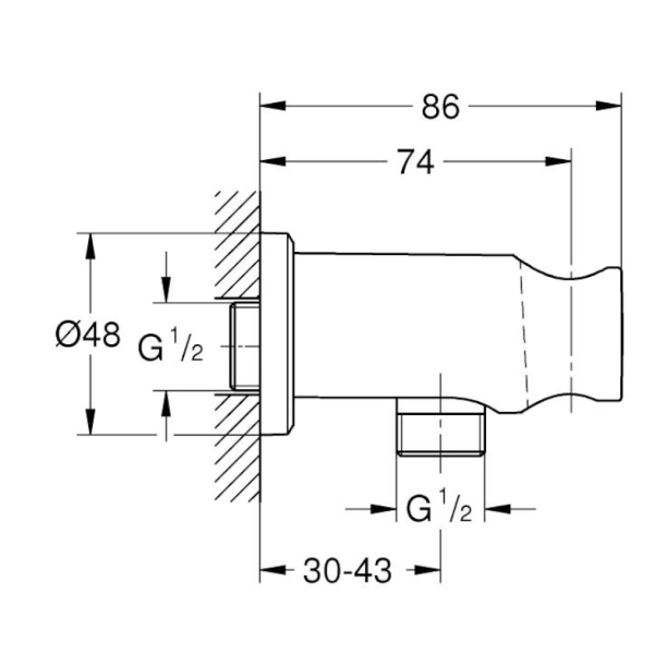 Grohe Rainshower Παροχή-Στήριγμα Brushed Hard...