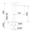 Μπαταρία Νιπτήρος Clever Agora Xtreme 240 Matt Black 60707