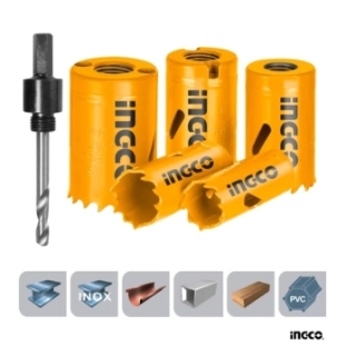 Ποτηροτρύπανα Bi-Metal με Άξονα Σετ 7 τεμ 19-35mm Ingco AKH0071