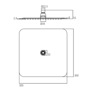 Ideal Standard IdealRain LUXE Τετράγωνη Κεφαλή Ντους... 2