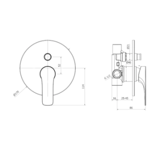 ΕΝΤΟΙΧΙΖΟΜΕΝΗ ΜΠΑΤΑΡΙΑ ΛΟΥΤΡΟΥ ΠΛΗΡΗΣ OTTONE MELODA VERA BLACK 2V050-BB 2