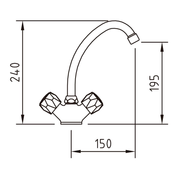 Clever Guayama Μπαταρία Νιπτήρος Κρύο/Ζεστό, Χρωμέ