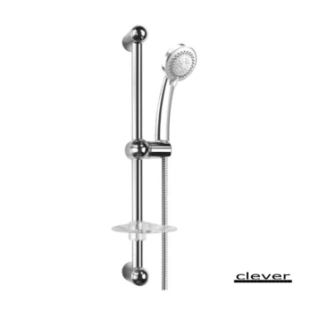 Clever Baikal Βέργα Ντους 60cm με Αξεσουάρ, Χρωμέ