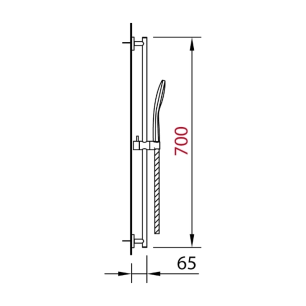 Clever Style Βέργα Ντους 70cm με Αξεσουάρ, Χρωμέ