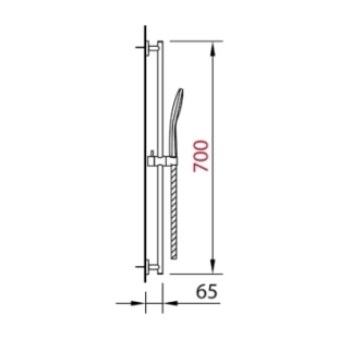 Clever Style Βέργα Ντους 70cm με Αξεσουάρ, Χρωμέ 2