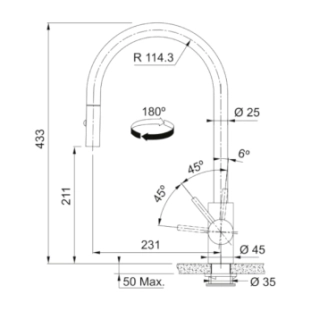 Ανοξείδωτη μπαταρία Eos με ντους Inox PVD Gold 2