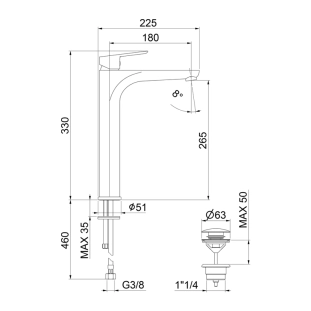 Fiore Kevon 81NN8119 Μπαταρία Νιπτήρος, μαύρο ματ 2