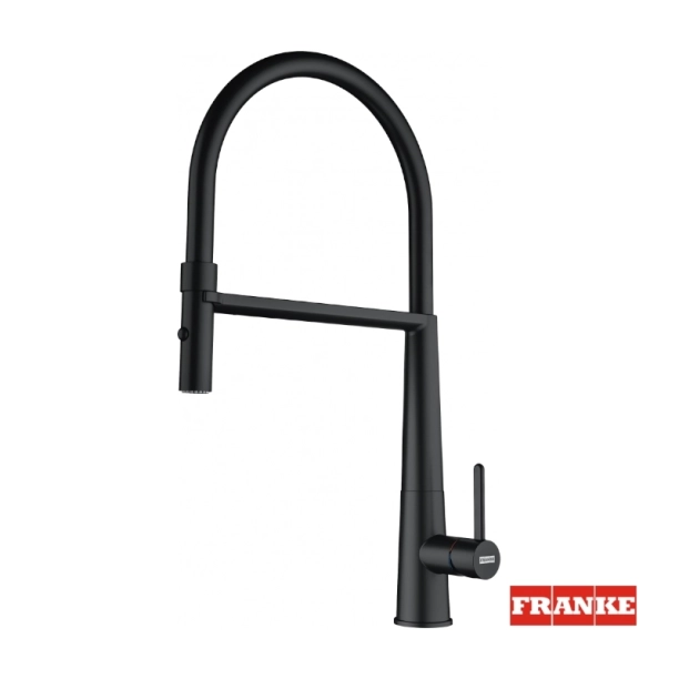 Μπαταρία κουζίνας Icon Semi Pro ντους Black Mat