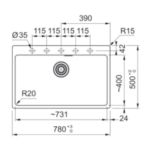 Franke Γρανιτένιος Νεροχύτης CENTRO 2.0 610/210-73 Stone... 2